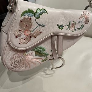 Dior saddle bad original authentic white leather